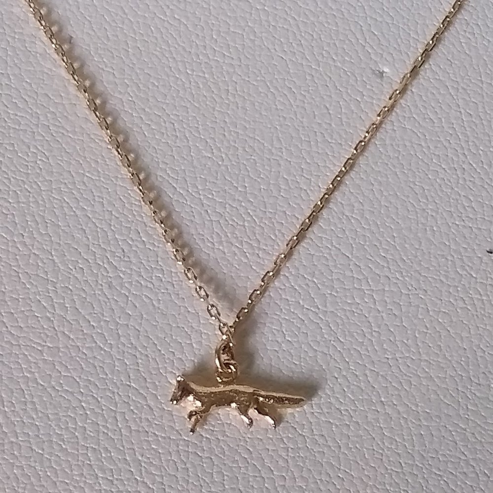 18kt Gold Alex Monroe Tiny Fox Necklace